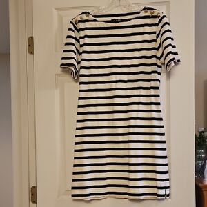 ✨️J CREW.  Chic Black and White Striped Mini Dress